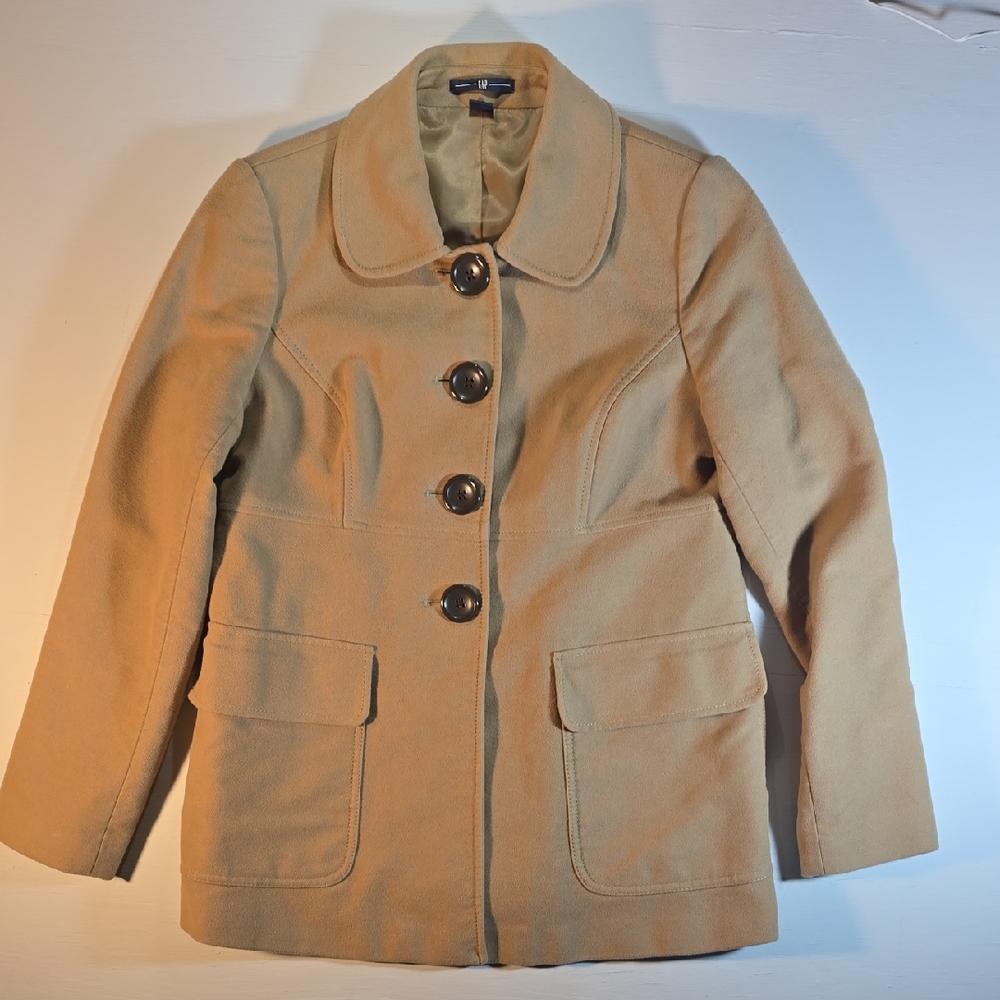 GAP Women's Medium Camel Pea Coat Fully Lined